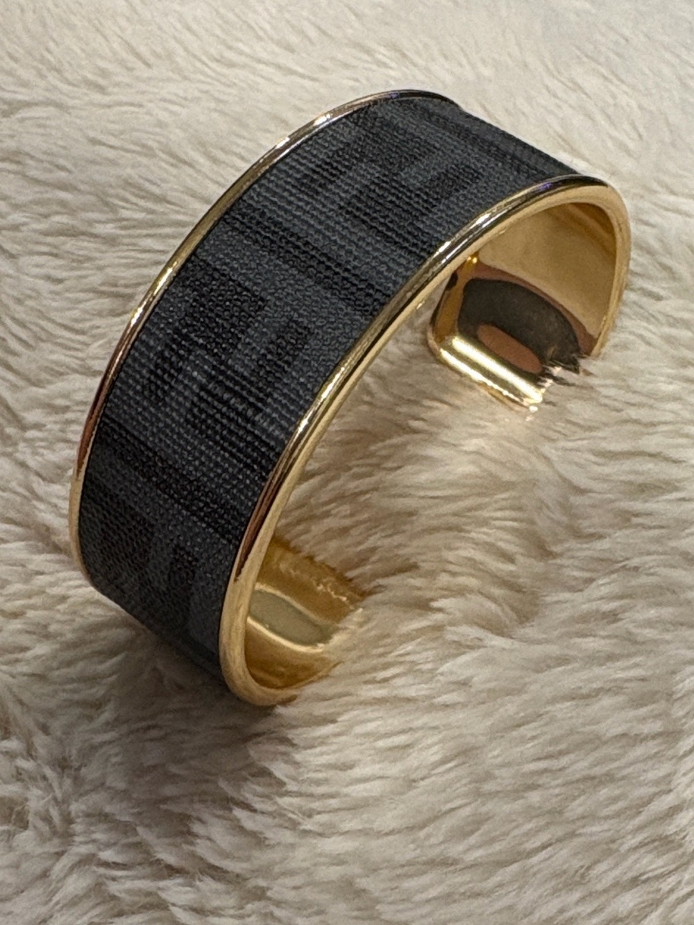 Fendi Gray Monogram Cuff Bracelet - Picture 4 of 4